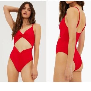 Beach Riot Aviva One Piece Swimsuit Red Large worn once. Excellent used cond.